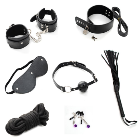 Adult Toys Set with Leather Straps (7 Pieces)