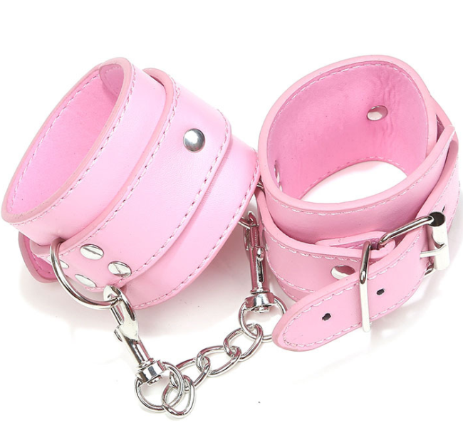 Leather Bondage Wrist and Ankle Cuffs, Adult Toy