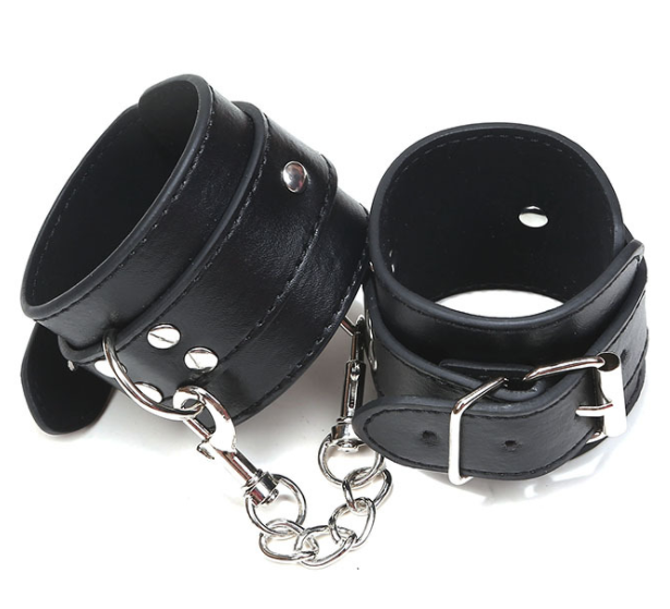 Leather Bondage Wrist and Ankle Cuffs, Adult Toy