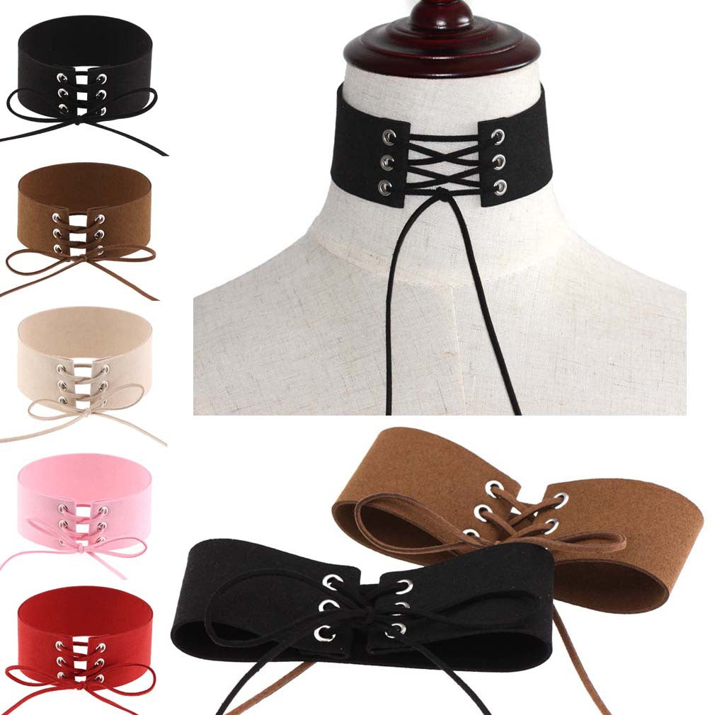 Exaggerated Punk Sexy Bondage Choker Necklace