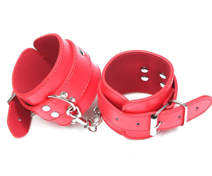 Leather Bondage Wrist and Ankle Cuffs, Adult Toy