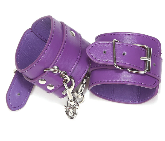 Leather Bondage Wrist and Ankle Cuffs, Adult Toy